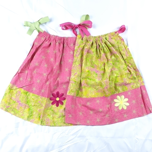 Hand Crafted Other - Two Girls Floral Embroidered Sundresses Size 3T